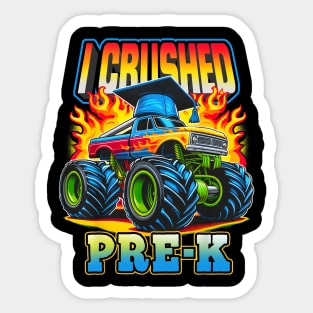 Graduation Pre-K Monster Truck Boys I Crushed Preschool Grad Sticker